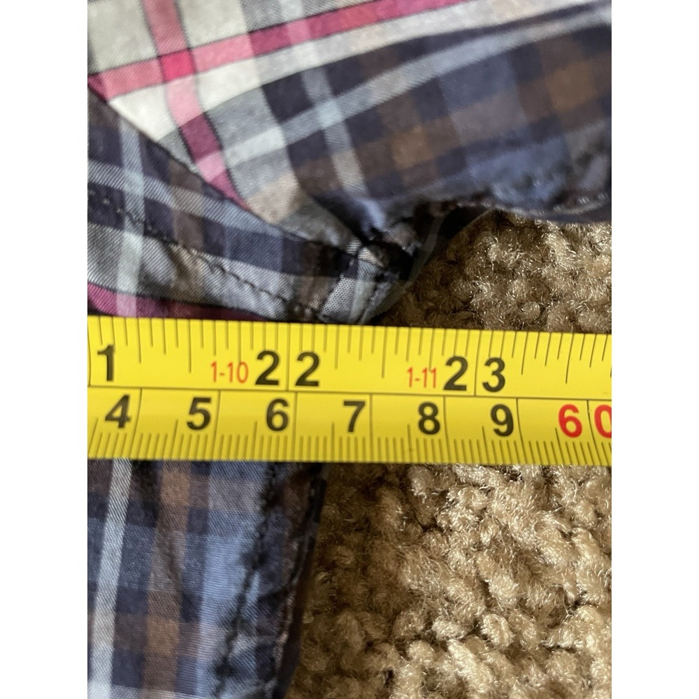 Peter Millar Long Sleeve Button Down Shirt Blue Pink Plaid Pocket Medium JBHS - Picture 7 of 9